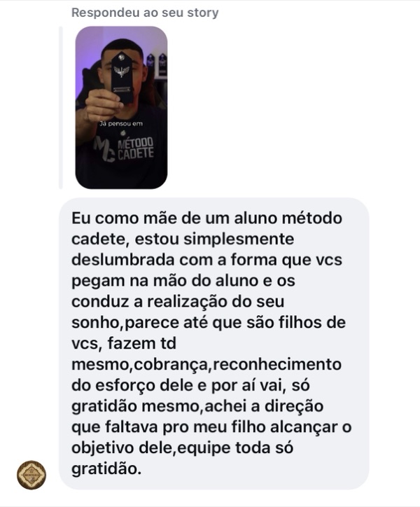 Depoimento de mãe de aluno
