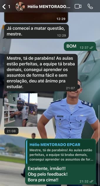 Mensagem de aluno